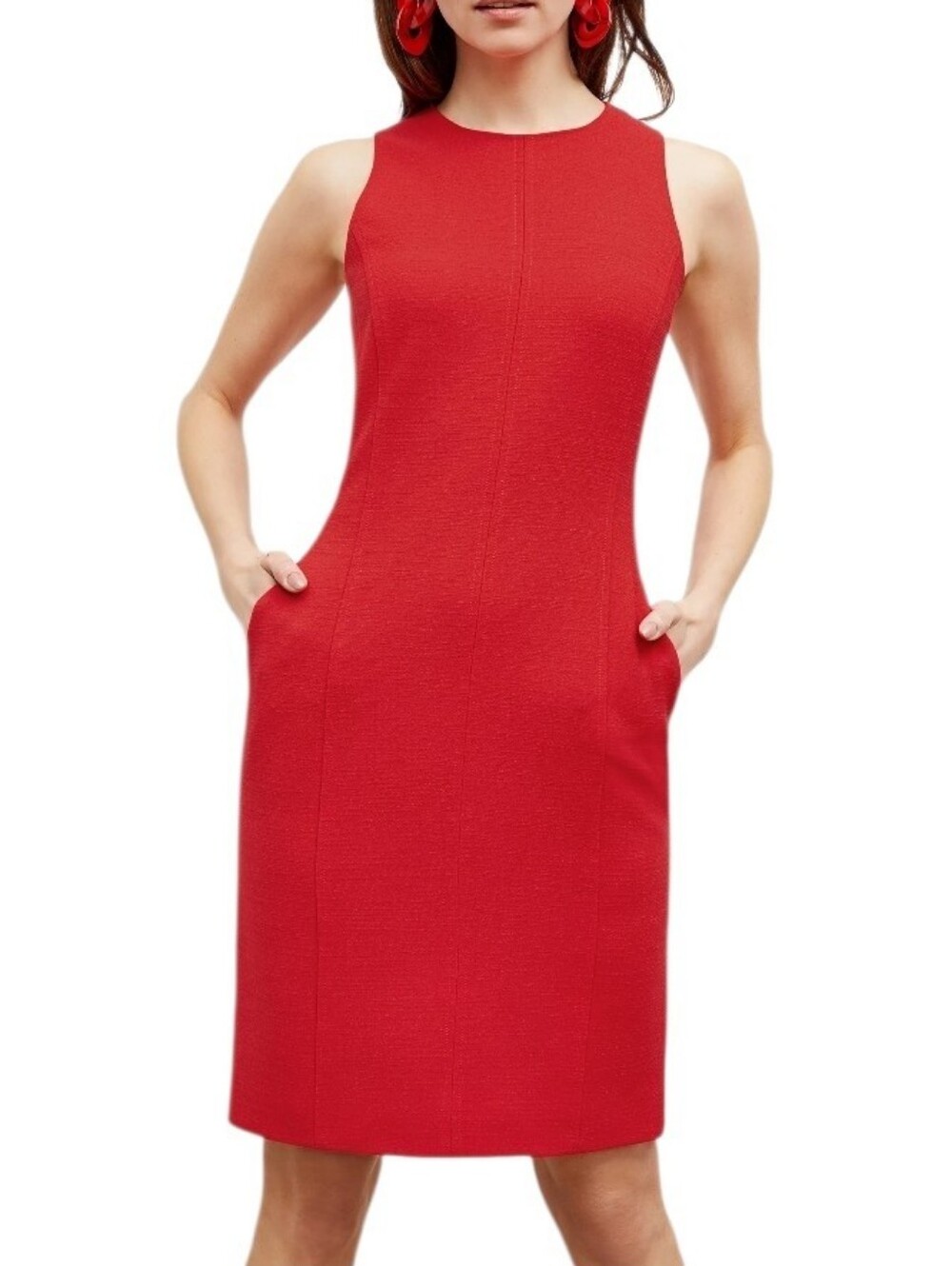 M.M. LaFleur The Constance Sheath Dress Size 12 Red Sleeveless Work Capsule